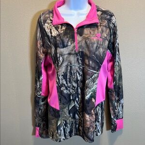 Mossy Oak Woman’s Pink and Brown Camouflage Jacket Size Large
